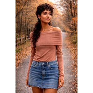 Free People Iris Layering Top Cafe Latte Size M